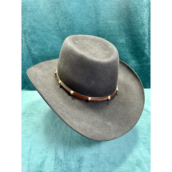 EUC Akubra The Boss Western Cowboy Hat Imperial Quality Pure Fur Felt 56 Outback - Picture 13 of 16
